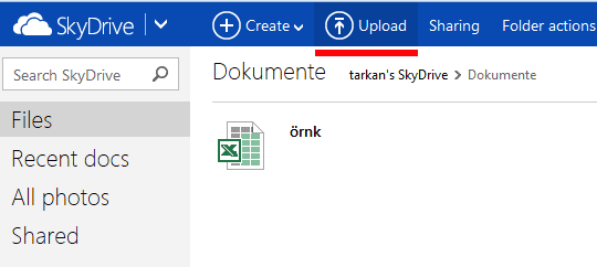 skydrive upload