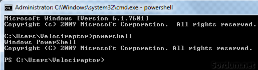 Cmd de powershell komutu