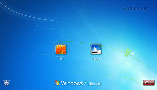 Windows 7 log in ekranı