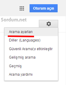 Google arama ayarlari