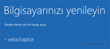 Windows 8.1 bilgisayarı yenile