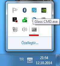 glass cmd saatin yanındaki ikon