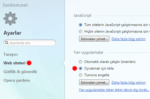 operada oynatmak için tıkla