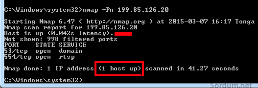 nmap host is up