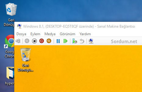 hyper v desktopta sanal makina