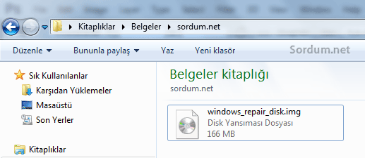 sanal Cd ile oluşturulan img dosyam