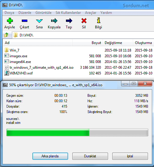 windows iso dosyasını çıkartalım