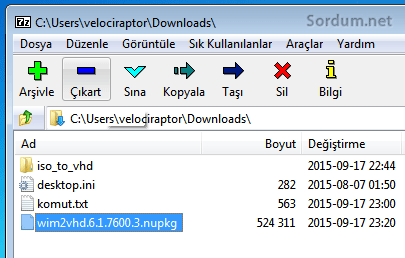 nupkg dosyasını çıkartalım