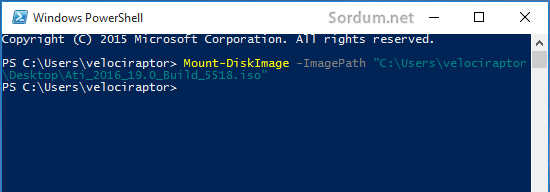 powershell ile iaj dosyasını mount etmek