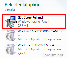 Özel internet explorer paketi