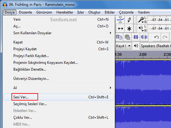 audacity sesi ver