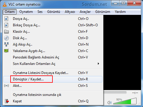 vlc ddönüştür