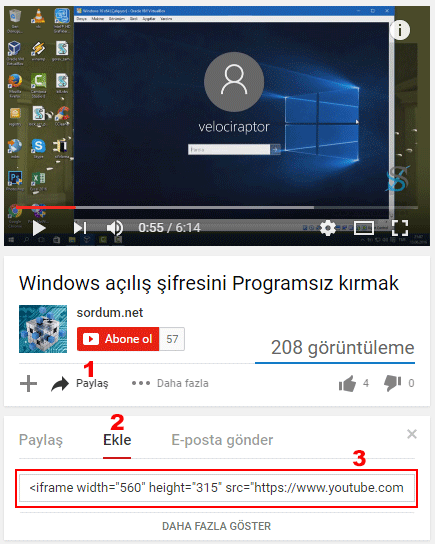 youtube paylaş