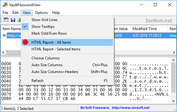 vaultpasswordview şifreleri dışa aktar