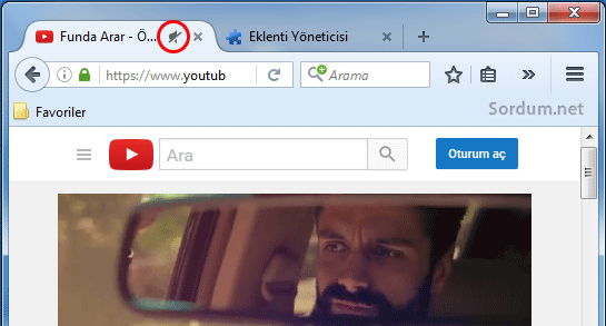 firefox sekmeden sesi aç