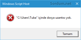 Dosya uzantısı yok hatası