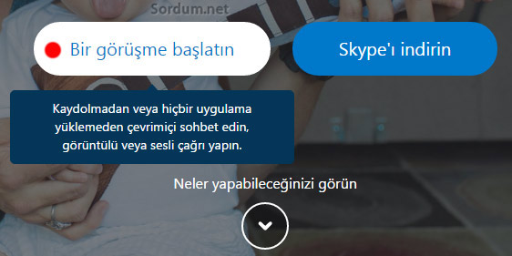 skype bir görüşme başlatın