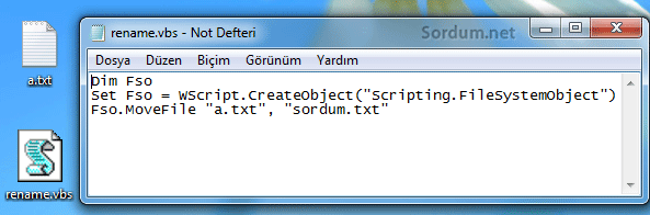 vbs ile yeniden adlandır