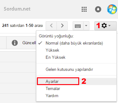 Gmail ayarlar