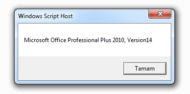 office versionu bulundu