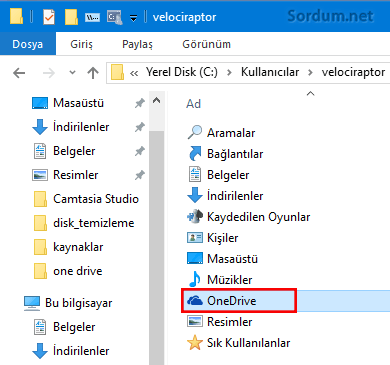 OneDrive Klasörü