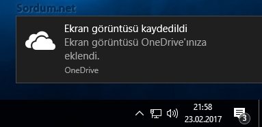 Ekran görüntüsü kaydedildi