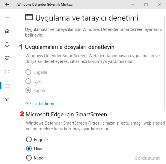 Uyguloama ve tarayıcı denetimi