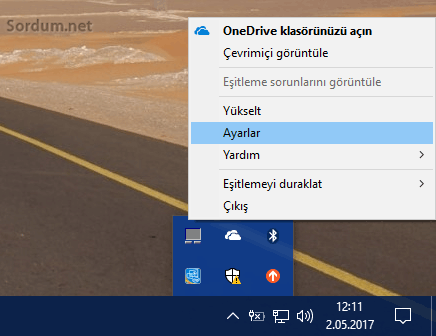 Onedrive ayarlar