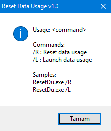 reset data usage cmd