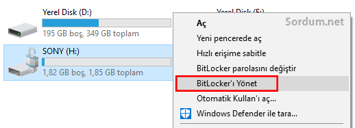 Bitlockeri yönet