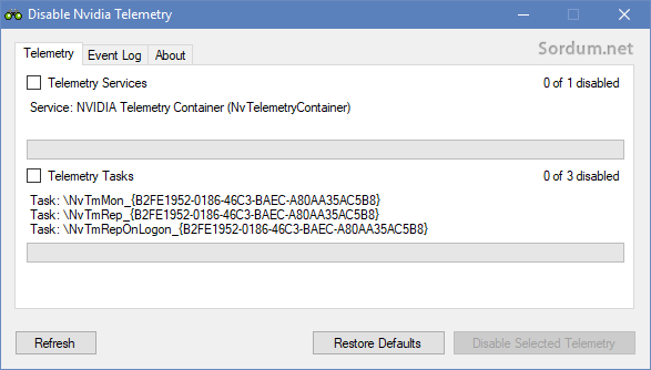 Disable nvidia telemetry bulundu