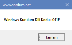 vbs ile windows kurulum dilini bulma