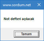 Vbs de not defteri açılacak uyarısı