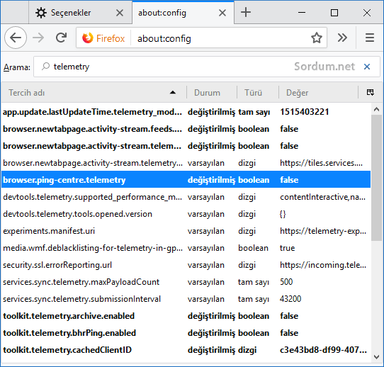 firefox telemetry girdileri