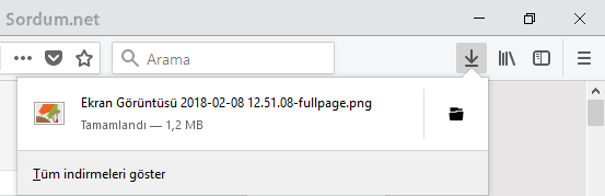  Firefox tam sayfa ekran görüntüsü alındı