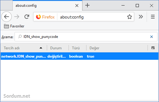 punycode etkinlestirildi