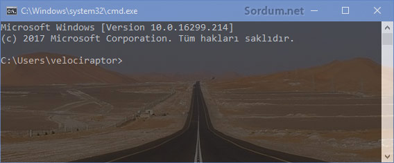 Windows 10 şeffaf cmd