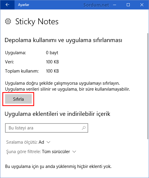 Windows 10 da yapışkan notları sıfırlayalım