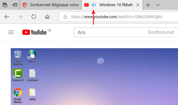 Microsoft EDGE sekme sesi kaplı