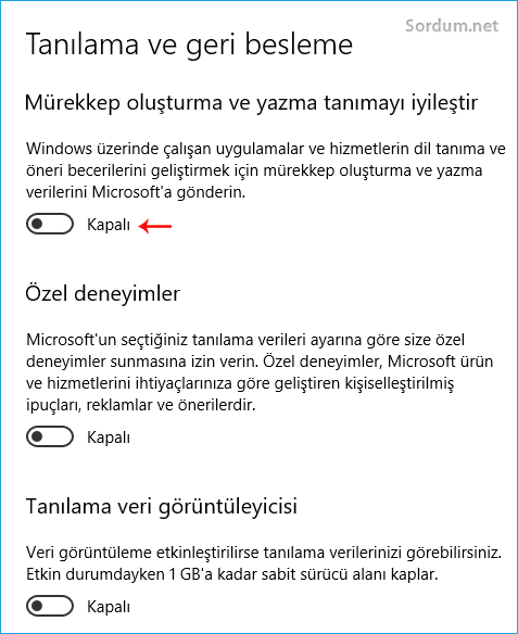 Mürekkep oluşturma ve yazma tanıma tanımayı iyileştir