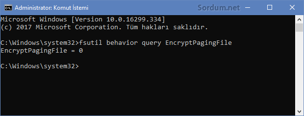 pagefile şifreleme açıkmı