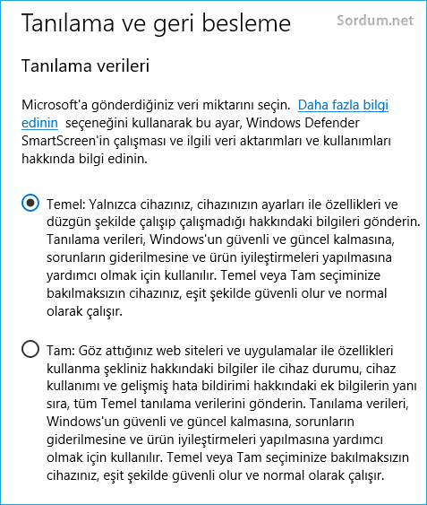 Tanılama ve geri besleme