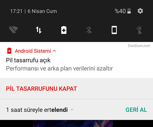 oreoda bildirim ertelendi mesajı