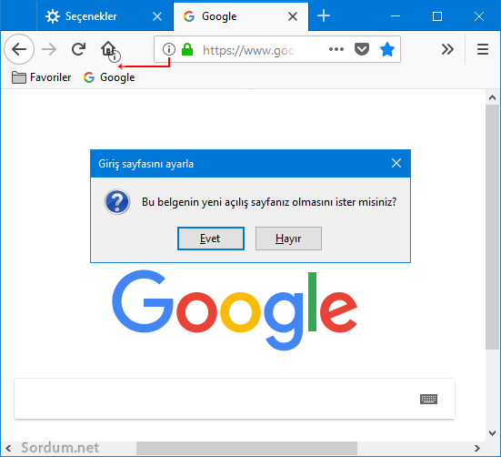 Sürükle bırak ile Firefox anasayfası