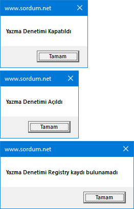 Yazım denetimini vbs ile kapatmak