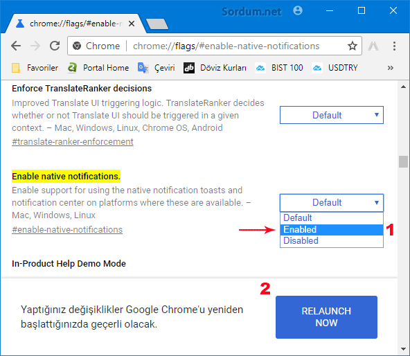 Windows 10 da Chrome bildirimlerini aktif edelim