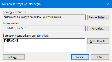 izinlere everyone eklemek