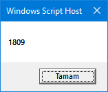 Windows ile vbs sürüm numarası