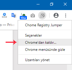 Chromeden kaldır