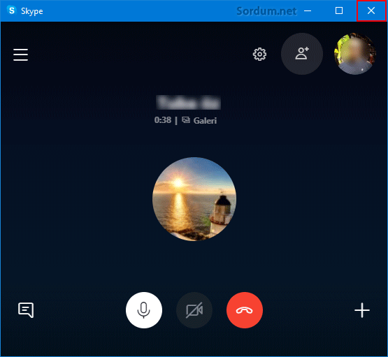 Skype konuşma penceresi